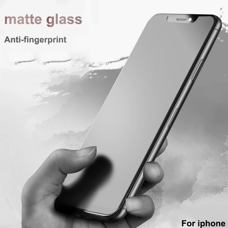 Матовая защитная пленка для экрана из закаленного стекла для iPhone 6 7 8 Plus X XS Max XR 6S против следов от пальцев