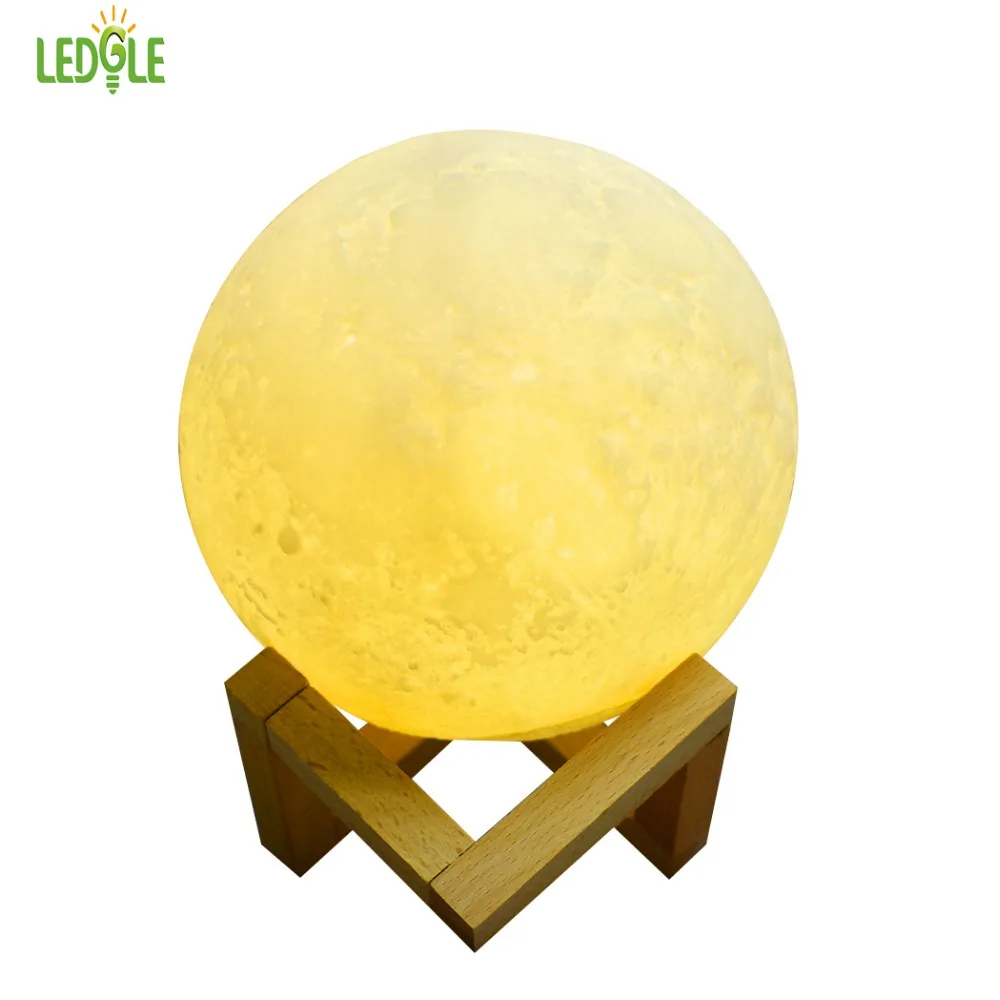 buy LEDGLE Rechargeable 3D Print Moon Lamp Bedroom Bookcase Birthday Present Family Gift Night Light Home Decor Creative luminaria