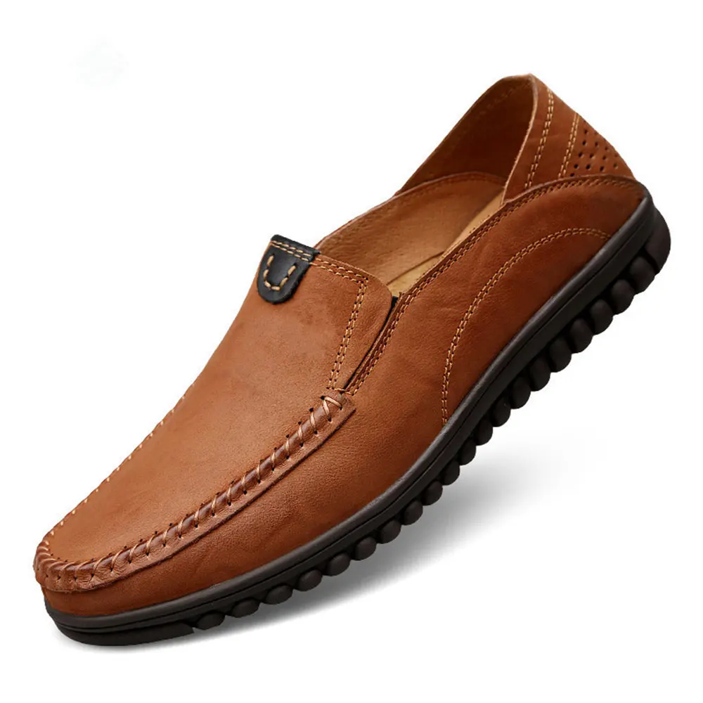 

Fashion Loafers shoes For Men Genuine Leather Moccasins Casual Shoes Men's Boat Shoes Plus Big Size 47 man Sapatos Homens