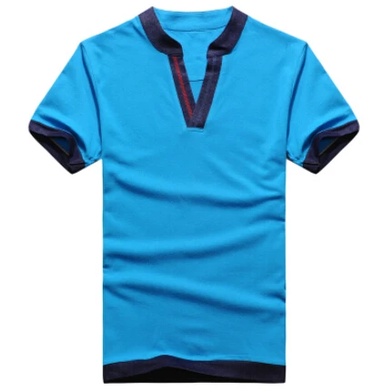 summer style t shirt men 2015 men's V-neck short-sleeved T multicolor camisetas solid cotton tshirt | Мужская одежда