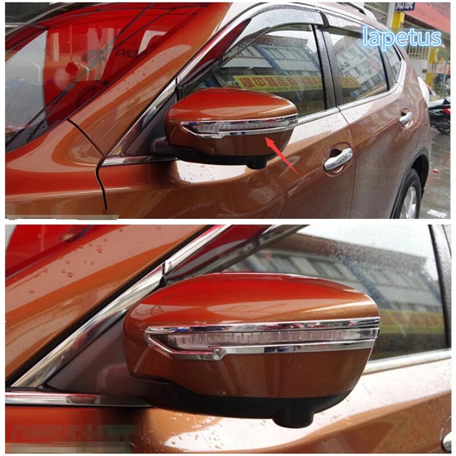Lapetus зеркало заднего вида украшения полосы Крышка Накладка для Nissan Rogue/X-trail x trail T32- хром/углеродное волокно ABS