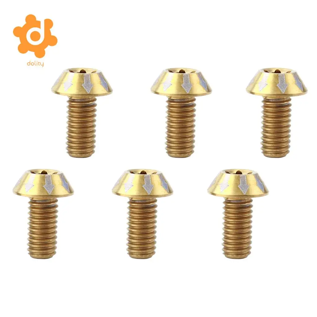 MagiDeal 6 pcs M5 x 14mm Bike Titanium Ti Brake Disc Rotor Bolts Mount Screws Bicycle Components Parts