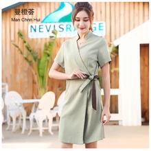 Одежда косметолога, летняя, новейший дизайн, одежда для спа, салона красоты, Рабочая Униформа, больница, v-образный вырез, короткий рукав, униформа медсестры