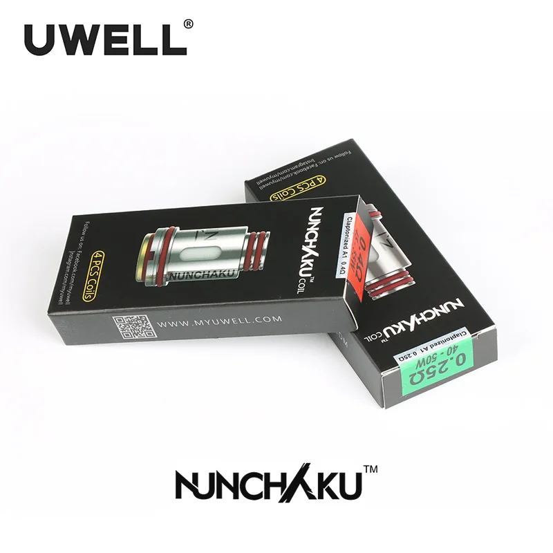 UWELL 4 шт./упак. нунчаки катушки UN2 сетки катушки 0,14/0,2/0,25/0,4 Ом Для нунчаки бак нунчаки 2 бак