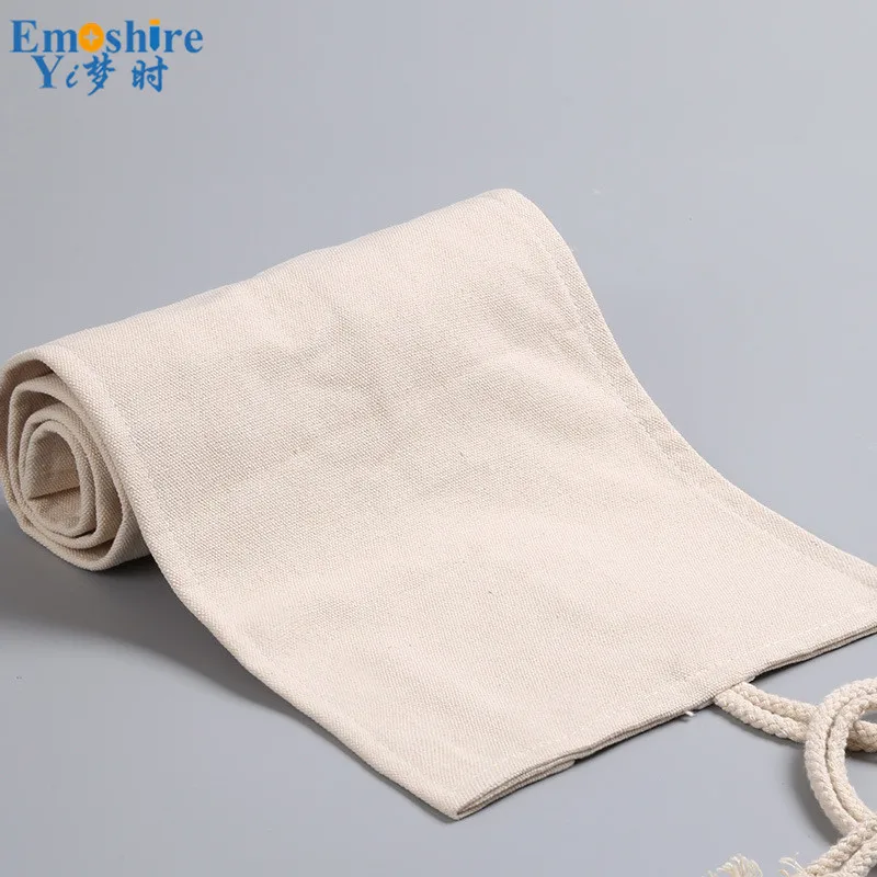 Emoshire Natural color cloth curtain 1224364872 hole sketch color lead creative pencil case simple wind canvas pen box (4)