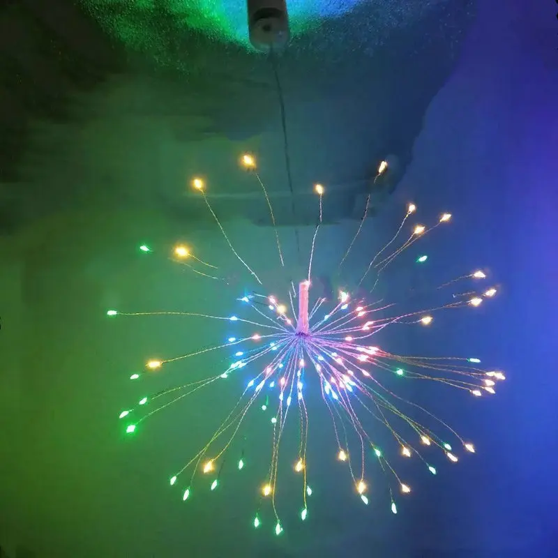 10 шт. 120LED Remote Controlled серебро висит Starburst свет шнура W/таймер Батарея управляемый