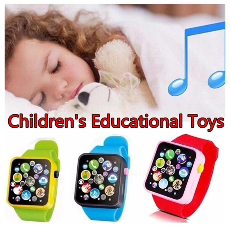 6 цветов малышей Дети пластмассовые цифровые часы моделирование говорящие часы для раннего обучения детей игрушки детские наручные часы