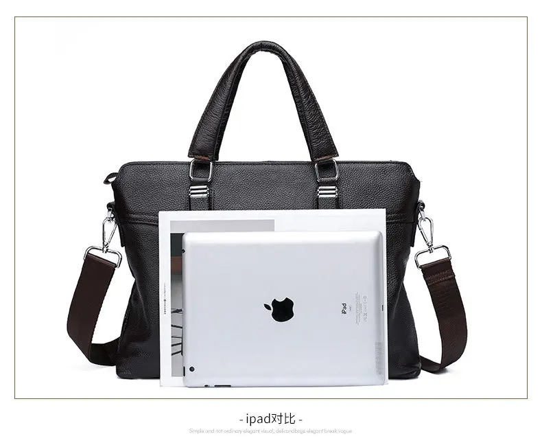 Натуральная кожа Портфели мужчины ноутбук портфель для 14 дюймов сумки модные сумки компьютер