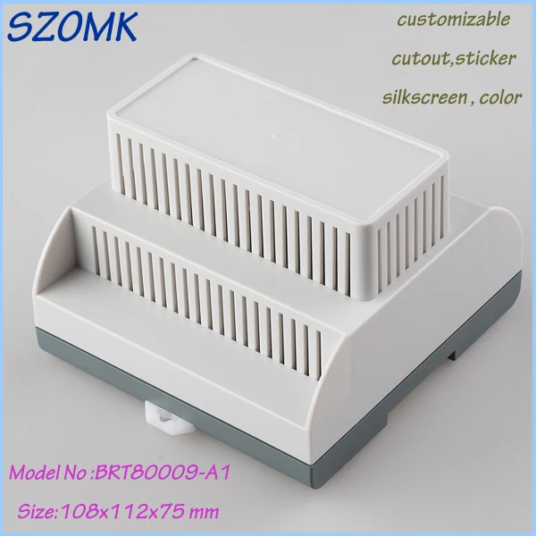 

din rail project case electronics enclosure (10 pcs) 108*112*75mm enclosure box customizable abs switch box control box