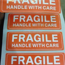 500 шт./много ломких ручек с заботой 76x25 мм самоклеющиеся наклейки для этикеток предупреждающие этикетки