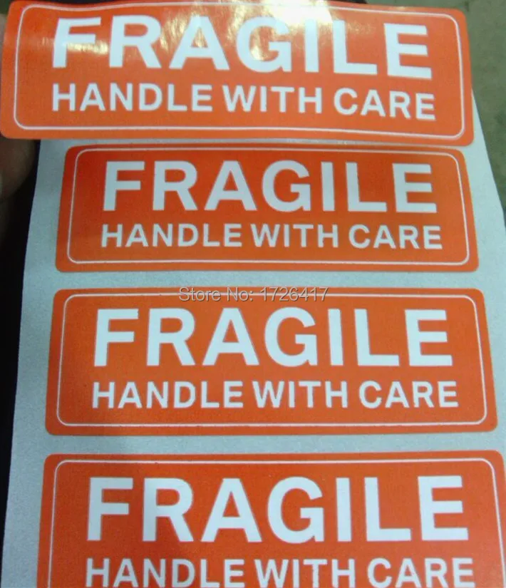 

wholesale 500 PCS/many fragile handle with care 76 x25mm self-adhesive shipping label stickers warning labelsticker freeshipping