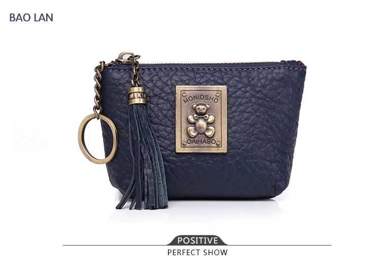 Women Mini Wallets Female Tassel Pendant Short Money Wallets Genuine Leather Lady Zipper Coin Purses Fashion Key Bag  (14)