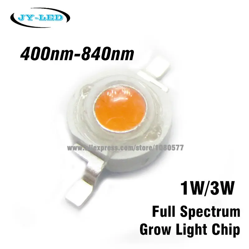 20/50/100pcs 1W 3W 400nm-840nm Full Spectrum led grow light chip, led plant lights broad spectrum led diode Light Source 20/50/100pcs 1W 3W 400nm-840nm Full Spectrum led grow light chip, led plant lights broad spectrum led diode Light Source