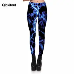 Qickitout Леггинсы для женщин Для женщин Lightning грозы темноте Леггинсы для женщин цифровой печати Брюки для девочек Мотобрюки Эластичные штаны