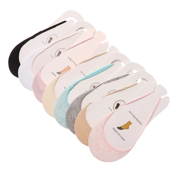 

Breathable 1 Pair Summer Invisible Hosiery Soft Cotton Slippers Female Colorful High Heels Socks Fashion Women Boat Socks