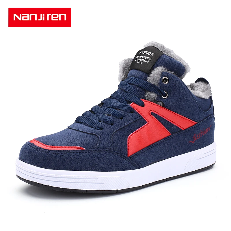 

Nanjiren Men's casual Shoes Winter Warm Trend Wild Breathable Round Head Sneakers Shoes Men Vintage Shoes
