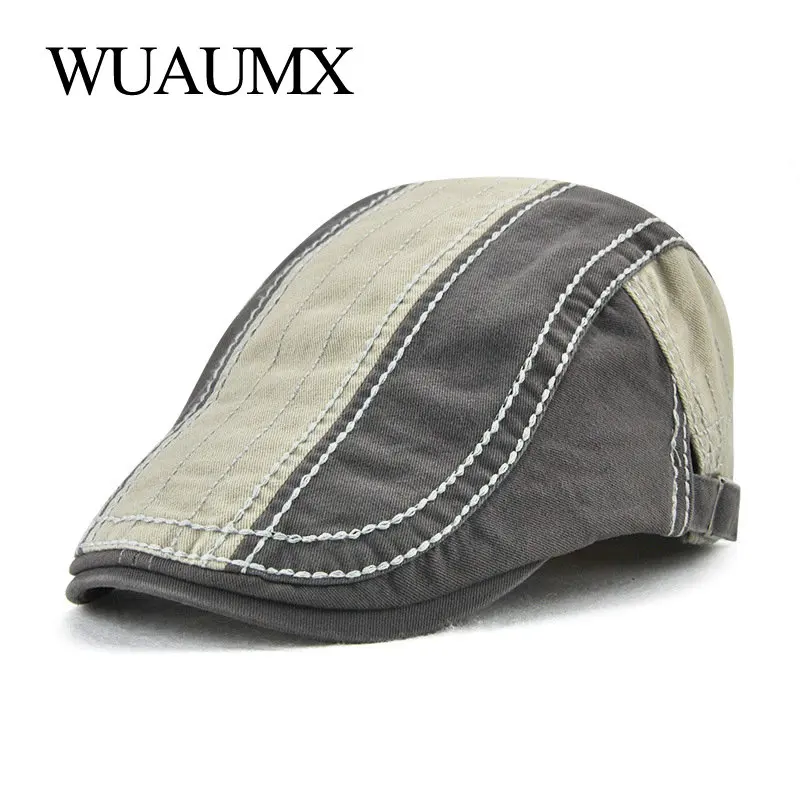 Wuaumx простой берет шляпа для мужчин и женщин плоская кепка летняя хлопковая кепка в стиле газетчика Козырьки берет Casquette Boina Masculina