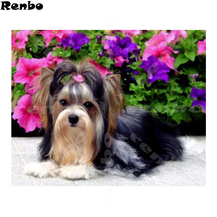 

DIY Diamond Embroidery dog Yorkshire Terrier 5D Diamond Painting Cross Stitch Kits Full Diamond Mosaic wall sticker decor A119