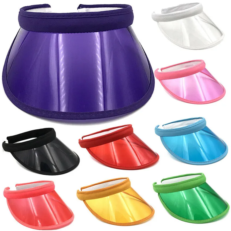 

Visor Sun Hat Golf Tennis Beach Men Women Cap Adjustable Sports Plain Colors