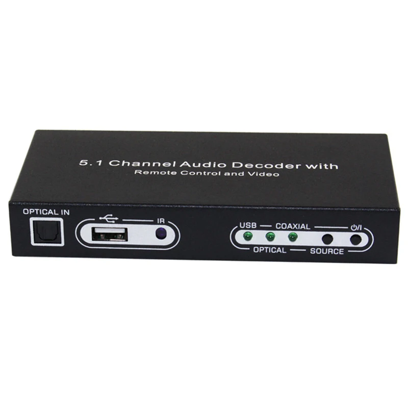 

5.1 Channel Audio Decoder Optical SPDIF Toslink / Coaxial to 5.1CH Analog RCA Audio Converter With USB CVBS With Remote