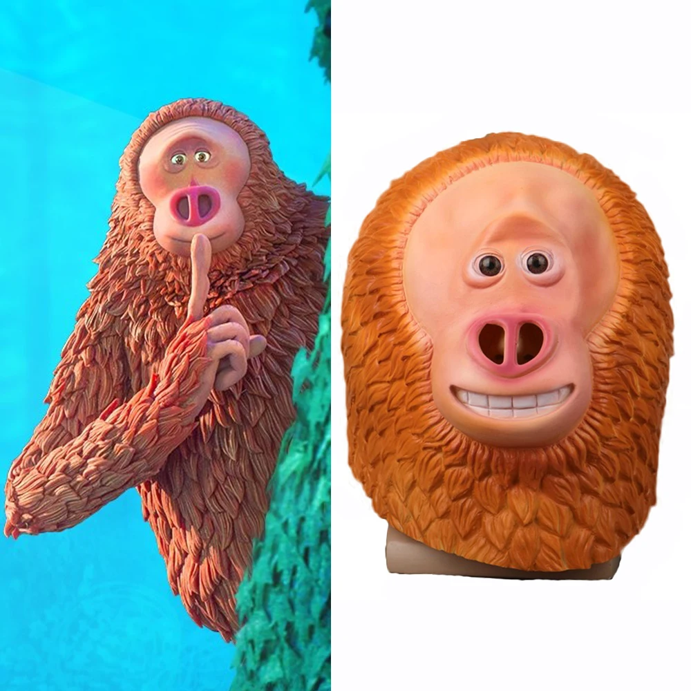 

2019 2019 Movie Missing Link Lack of links Mr. Link Cosplay Mask Ape Hominoidea Animal Full Head Latex Adult Props Halloween
