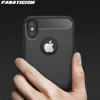 Cheap 1000pcs Carbon Fiber Brushed Soft TPU Case For Iphone 11 Pro Max XR XS Max 5s SE 6 7 8 Plus Shockproof Soft Silicone Phone Cover