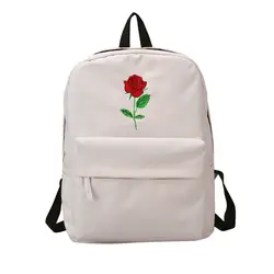 Mochila Mujeres негр Mochila Чика Mochila De Lona Rosa Flor Bordado Estudiante Adolescente Mochila Femenina