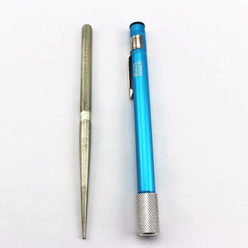 1pc Safe Knife Sharpener Stone Portable Pen Diamond Knife Stainless Steel Grit Fish Hook Sharpener Sharpening Stick Hunting Outdoor Kitchen Tool  (3)