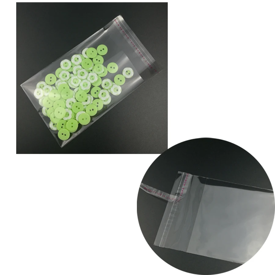 100Pcs 4cm to 5cm Clear Self Adhesive Seal Plastic Storage Bag Plastic  for Candy Packing Resealable Cookie Packaging Bag Pouch 4
