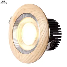 COB отражатель лампа 5 Вт/12 Вт светодиодный прожектор из цельного дерева для гостиной, спальни, Кабинета 7,5-10 см, точечная лампа, встроенная точечная лампа