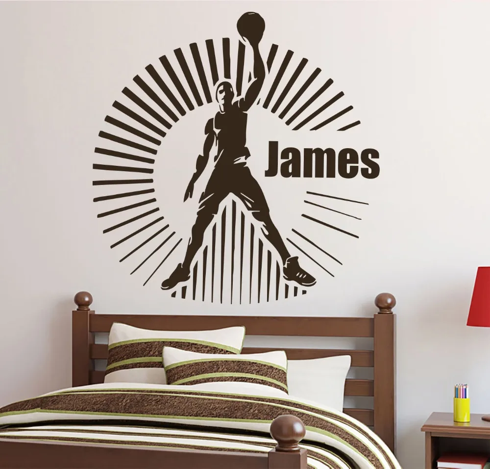 Us 24 08 14 Off Personalized Name Wall Decals Basketball Sport Decal Boy Room Nursery Decor In Stickers From Home Garden On Aliexpress