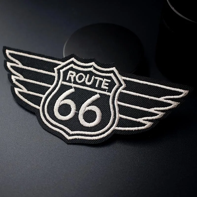 ROUTE 66(Размер: 5,3X11,7 см) DIY ткань утюг на патч вышитая аппликация швейная одежда наклейки аксессуары для одежды