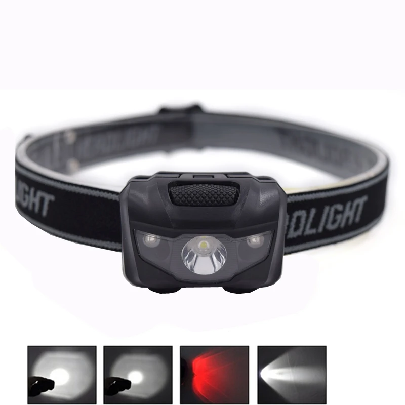 3W LED Headlamp 3 mode Beam light Mini 3AAA Headlight Lantern Flashlight LED Head Lamp For