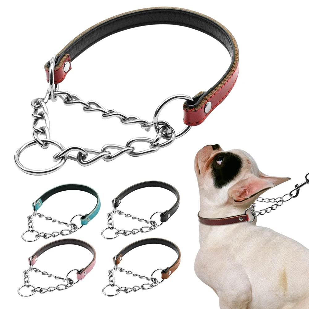 

Martingale Dog Training Collar Half Choke Chain Pet Collar 5 Colors Avaliable nner Padded Protect Neck