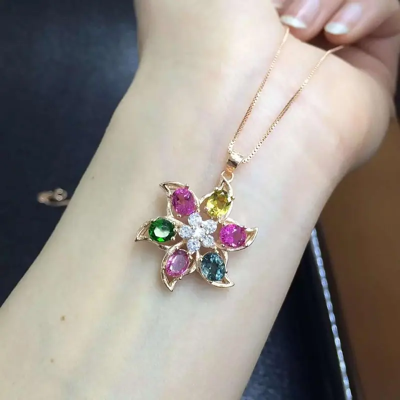 

2017 Qi Xuan_Tourmaline Stone Fashion Pendant Necklaces_Tourmaline Necklaces_Quality Guaranteed_Manufacturer Directly Sale