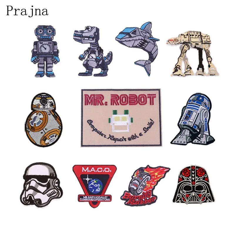 

Prajna Mr Robot Embroidery Iron On Patches For Clothing Star Wars Storm Trooper Clothes Patch Badge Applique Accessories E