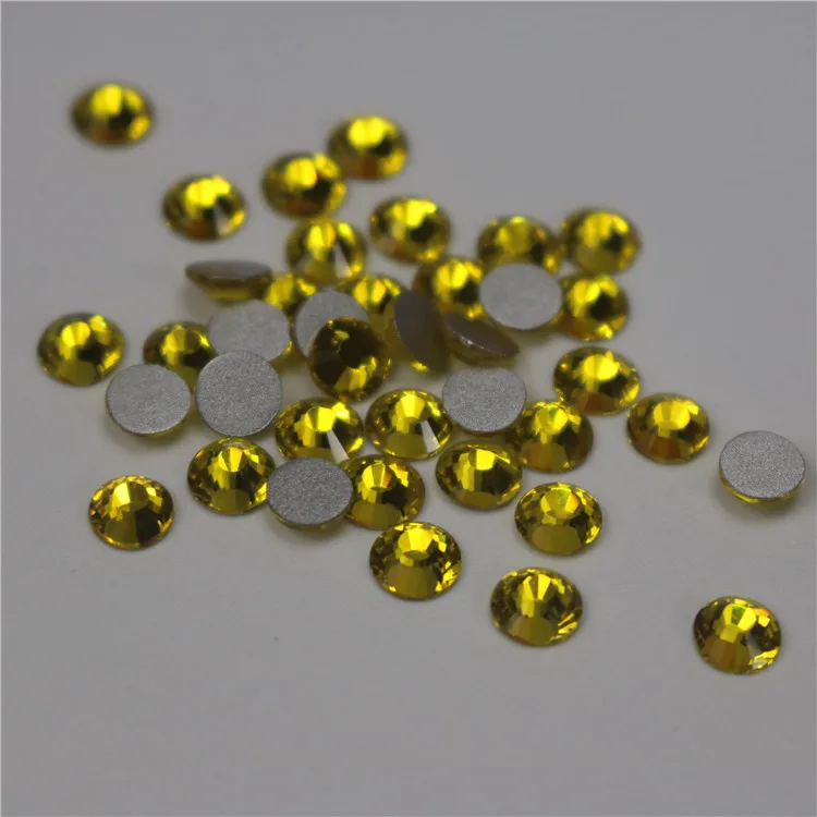 

Crystal Rhinestones For Nails Art 288-1440pcs ss3-ss30 1.2-6.6mm Citrine Non HotFix Flatback Strass Diamonds Diy Jewelry Making