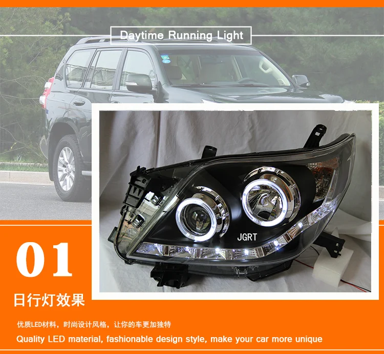 2 шт. автомобильный стиль светодиодный фары для Toyota New prado 2010-2013 для головного фонаря светодиодный DRL Объектив двойной луч H7 HID Xenon bi xenon объектив