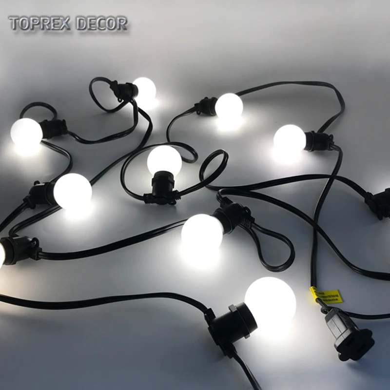 

Toprex 110v- 130v E17 led lights decoration - length 4.3m christmas lights outdoor fairy lights festoon lighting backyard decor