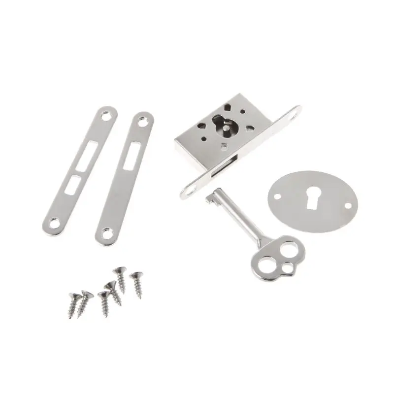 

Vintage Drawer Lock With Key Antique Small Box Cabinet Door Locks Furniture Fittings Silver color