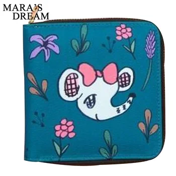 

Mara's Dream 2018 Fashion Women Wallet Qute Cartoon Genius Printing Short Purse Women's Zipper Clutch Cion Pocket Card Holder