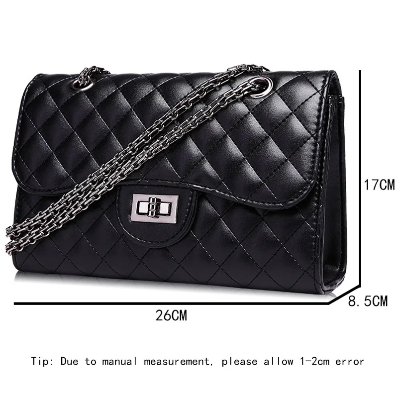 Women Plaid Shoulder Bags PU Leather Chain Female Handbags Designer Ladies Evening Party Quilted Crossbody Bag Bolsa SS0326 (13)