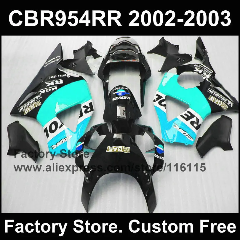 Правый Синий repsol 100% ABS обтекатель комплект для HONDA CBR900RR 2002 2003 fireblade Новый CBR 954 RR 02 03 |