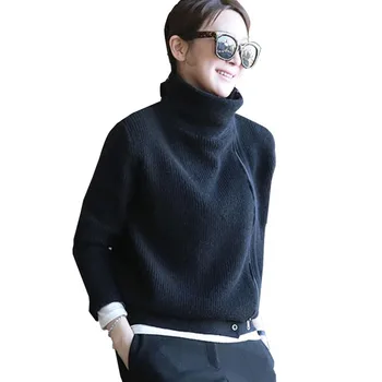 

Special winter wear, cashmere cardigan, female zipper, long sleeved knitted sweater, high necked sweater coat