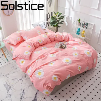 

Solstice Home Textile Tangerine Flower Girls Child Bedding Set Queen Single Duvet Cover Pillowcase Bed Sheets Female Teen Linens