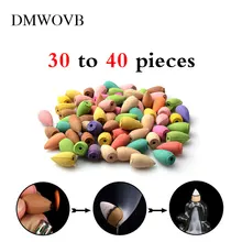 DMWOVB 30-40 шт wierook цветной дым обратного потока благовония конусы натуральный аромат рефлюкс башня благовония пули лаванда; Жасмин Зеленый