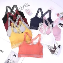 Женское нижнее белье без косточек, бюстгальтер свободного размера, женский топ-бра, сексуальное нижнее белье, пуш-ап, полосатые бюстгальтеры, милое нижнее белье