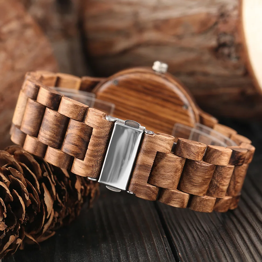 Unique Men Creative Wood Watches Full Natural Bamboo Handmade Wooden Sports Quartz Wristwatch Top Quality Red Second Hands Clock (23)