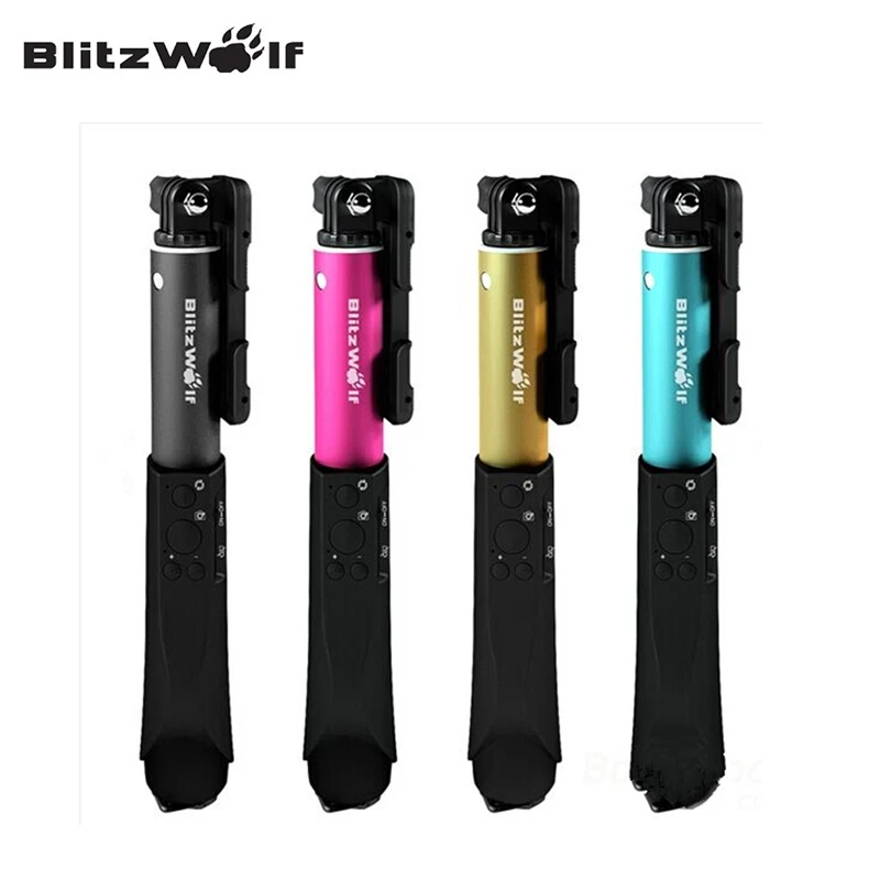 Goede BlitzWolf Uitschuifbare Bluetooth Draad Draadloze Selfie Sticks Monopod Universele Voor Samsung Voor iPhone 6 6 s Plus Voor Smart Telefoon