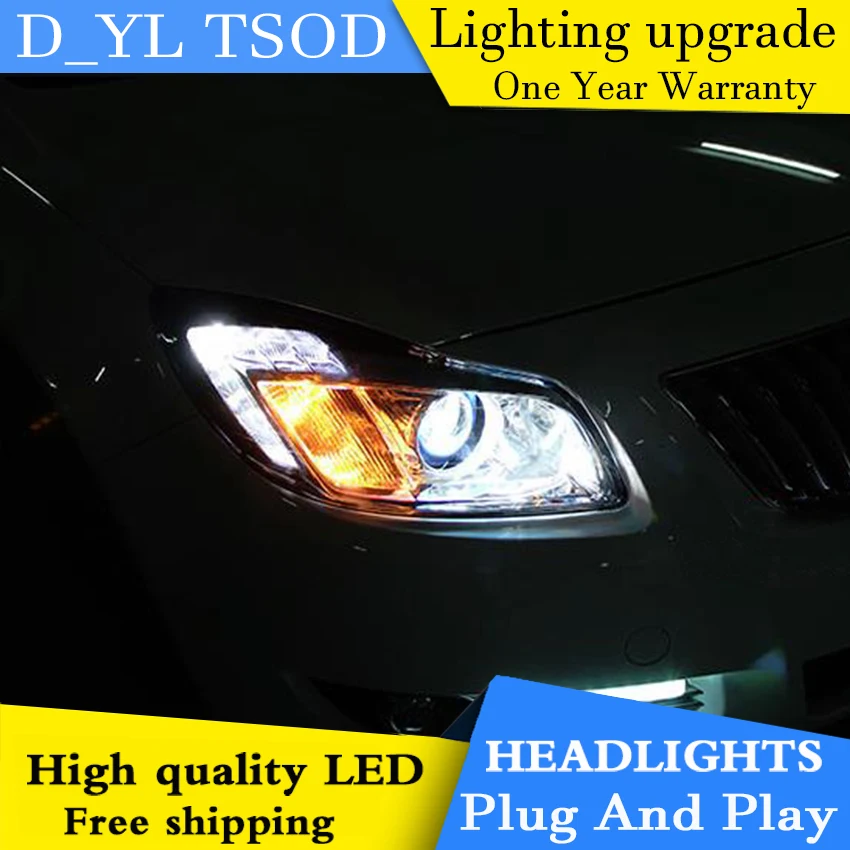 Car styling for Buick Regal LED Headlights 2009 2013 Headlamp assembly Turn lights DRL lens H7